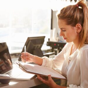 woman working