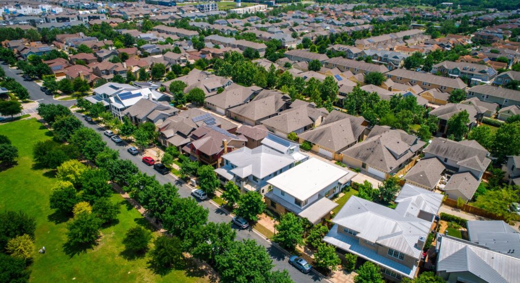 ariel view of homes