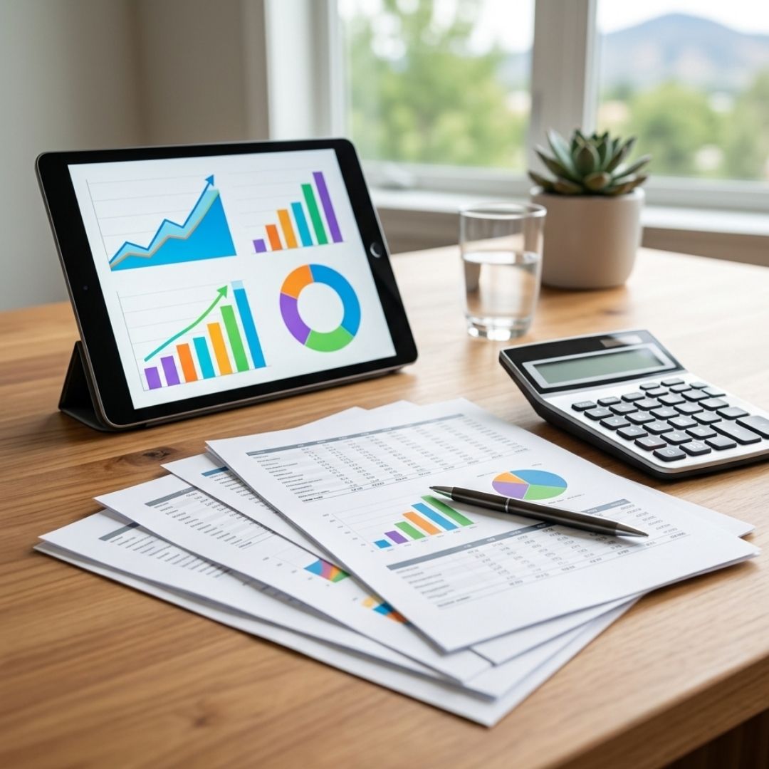 Financial charts and budgets representing proactive community management planning